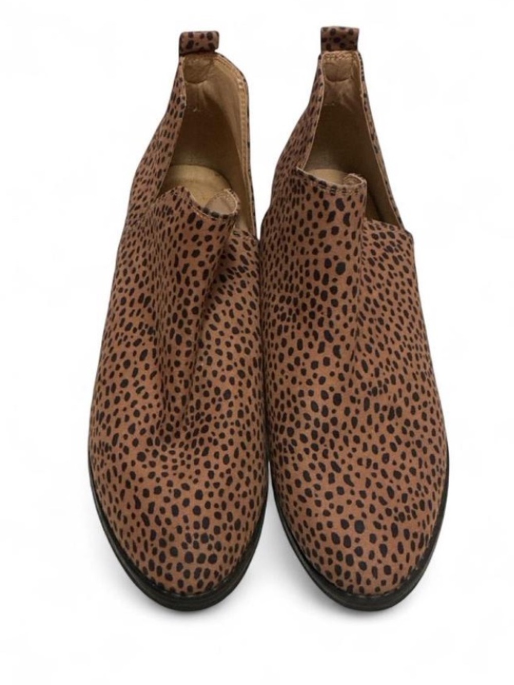 Woman’s  Brown Cheetah Print Slip-On Ankle Boot Shoes